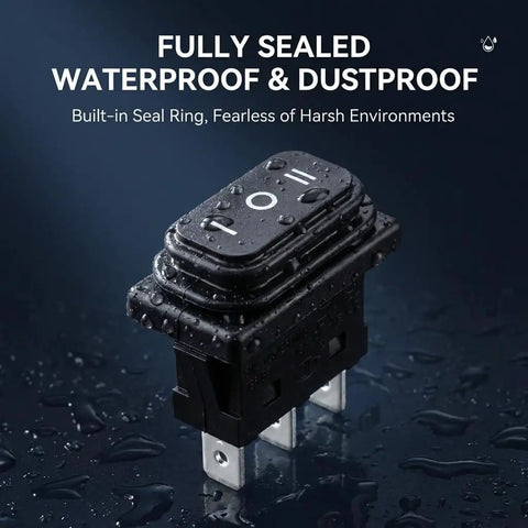 Beefy Dual Pack 30A SPDT KCD3 Waterproof Rocker Switch 125V 250V AC On Off On 3 Pins 3 Position Toggle With UL Certification