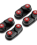 4 Pack Aluminum Kayak Cam Cleats Fast Entry Marine Cleats For Boats Canoes Sailboats Dinghies And More Durable Hardware For Quick Rigging Secure Lines And Easy Ties shown with red and black design