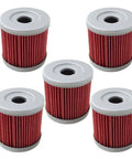 Image of Suzuki DRZ400 Oil Filter Replacement Pack Of 5 Compatible With DRZ400E DRZ400S DRZ400SM 2000 2013 Replaces HF139 And KN139
