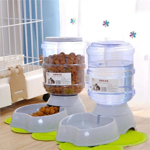 No Sweat Gravity Dog And Cat Feeder Set With Water Dispenser Includes Two Three Gallon Bowls For Small Pups And Kitties Making Automatic Mealtime A Total Breeze.