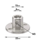 2 Pack 6mm Flange Coupling Connector For DIY RC Motors, beefy steel shaft coupler, 6mm bore, 10mm outer diameter, silver finish