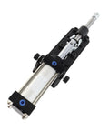 Heavy Duty Pneumatic Clamp Made From Carbon Steel For Welding And Forming Jobs With High Accuracy Auto Control And Easy Use Toggle Mechanism In Industry Production Ranging 0.5 9.0kgf Square Cm, showing top view with pressure cylinder.