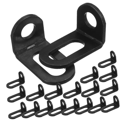 Heavy Duty L Brackets For Corner Shelf Support Cabinet Cold Rolled Steel L Shape Corner Brace Built Tough For Heavy Weight Wood Furniture Assembly No Frills Hardware set of two black corner brackets and mounting screws