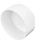 6 Inch PVC S And D Cap For Sewer And Drain Pipes, Solvent Weld Cap, White PVC fitting, side view