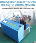 Heavy Duty Automatic Heat Shrink Tube Cutting Machine, 250W Electric Cable Cutter with digital control panel and precision cutting capability.