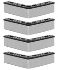 Aluminum L Shaped Furniture Legs 4 Pack With M5 Screws Black Replacement Sofa Feet For Woven Sofa Frames And Cabinets Heavy Duty Abrasion Resistant