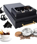 Kick Stubborn Espresso Grinds Effortlessly With This Blazing Fast 58 mm Electric Portafilter Cleaner And Knock Box with dual spin brushes.