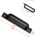Black 4 Piece Barn Drawer Pulls Set With Flat Head Long Base Design For Drawers Doors And Cabinets Durable Aluminum Alloy Construction Rust Resistant Indoor Outdoor Use Sizing Includes Small And Large With 5.04 Inch And 6.30 Inch Hole Spacing