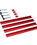 Dope T Slot And Slider Set For Woodworking With Aluminum Double Cut Profile T Track, 24 Inch Length, Pre Drilled Mounting Holes