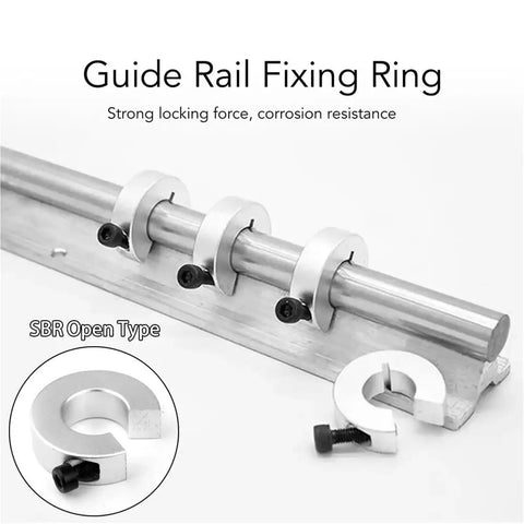 Ultimate 7 Pack Fixed Shaft Collars Locking Rings Linear Rail Drive Shafts Strong Build Handles Axial Radial Stress Durable Zinc Finish Keeps Things Rust Free Smooth Operation Easy Install Fix Machines Faster Real Deal No Brainer For All. open-type shaft collar on linear rail