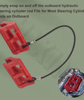 4 Inch Steer Stop Outboard Hydraulic Steering Lock for Outboard Motor Trailering and Transport Red Fits Most Steering Cylinder Rods