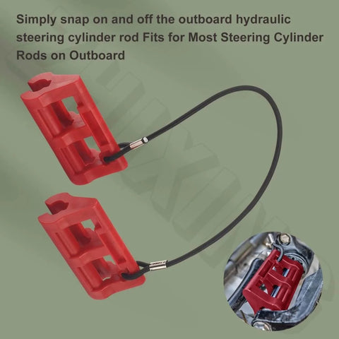 4 Inch Steer Stop Outboard Hydraulic Steering Lock for Outboard Motor Trailering and Transport Red Fits Most Steering Cylinder Rods