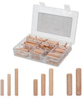 Big Pack Of 225 Dope Wood Dowels Kit In 1/4 5/16 3/8 Inch Eight Sizes For Furniture Making Woodworking DIY Crafts Hardwood Dowels