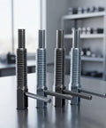 Heavy Duty Spring Indexing Plunger With Rugged L Handle For Snappy Manual Retraction, 4 carbon steel positioning pins on table.