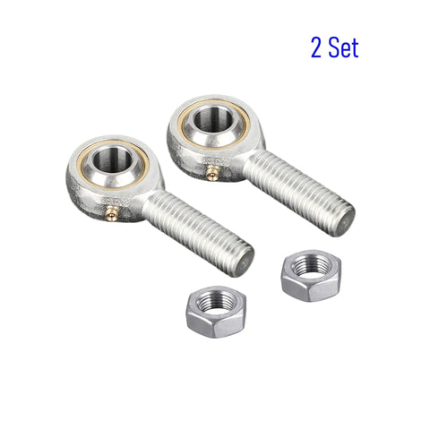 Two Pack Spherical Rod End Bearings With Left Hand Thread Five Sixteenths Inch Bore Jam Nut Included, 2 set