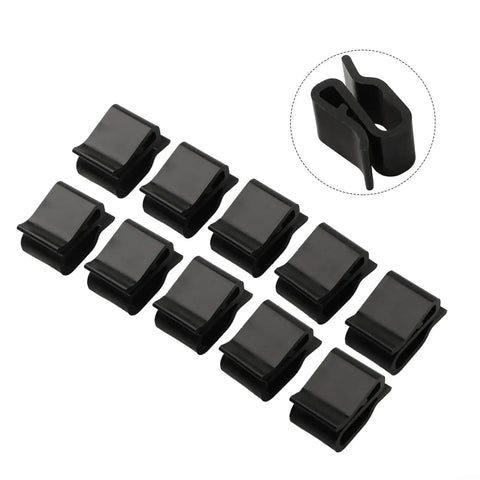 Rock Solid Solar Cable Clamps And Wire Clips For PV Panels in black plastic, pack of 10, designed for secure cable management.