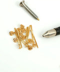 Copper Nut And Bolt Set For Teapot Lid Replacement And Repair 10 Pack Precision Screws And Nuts Kit For Furniture Repair And Household Use Durable Copper Build For Corrosion Resistance And Stable Attachment, gold hardware on white