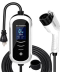 Snappy Plug And Play 16A Level 1 And 2 Electric Vehicle Charger With Chill Smart Lcd Display showing 16A output and cable.