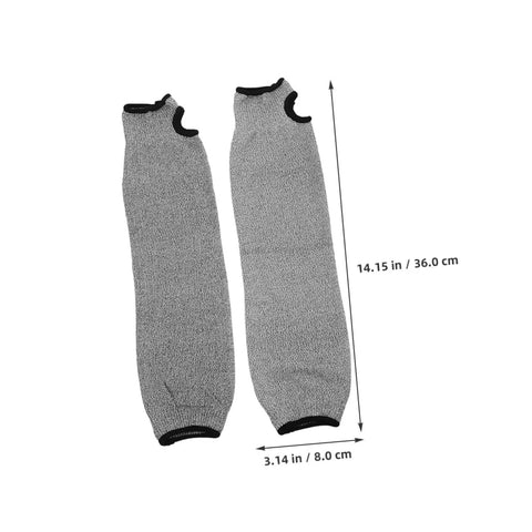 Tough As Nails Cut Resistant Arm Sleeves With Thumb Hole Grip Breathable Mesh Work Guards For Mechanics And Gardeners Solid Hustle Protection Daily Grind Armor, showing dimensions 14.15 in x 3.14 in.