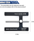 Black T-shaped automotive brake booster push-rod gauge with silver shaft and Master Cylinder/Brake Booster labels