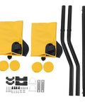 Inflatable Stabilizer Kit for Canoe and Kayak, Portable PVC Outrigger with Lightweight Build, Easy Setup, Yellow, components displayed