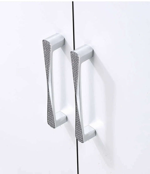 Two Pack Silver Cabinet Knobs 128mm Zinc Alloy Furniture Hardware For Cupboards Doors Wardrobes And Shoe Cabinets Smooth Edges