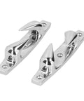 Two Pack 316 Stainless Steel Mooring Cleats 4.69 Inch Left Right Design For Boats Yachts And Marine Anchoring Durable Corrosion Resistant