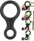 Figure 8 Descender for Climbing Beefy Aluminum Rigging Plate 35 kN Capacity Outdoor Rappel Gear Belay Device and Downhill Ring for Rock Climbing Black in use.