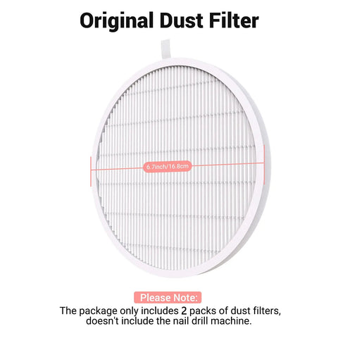 Replacement Nail Dust Collector Filter 2 Pack Reusable Filter For 2 In 1 Nail Dust Collector Vacuum Fan Extractor circular design