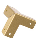 Top Shelf Solid Brass Corner Protectors Set Of Four With Slick Antiqued Finish For Furniture Edges Jewelry Boxes And Storage Cases showing a single brass corner shield.