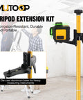 Pro Grade Telescoping Laser Level Pole With Tripod And Mount, 12 Foot Reach For Rotary And Line Lasers in use onsite