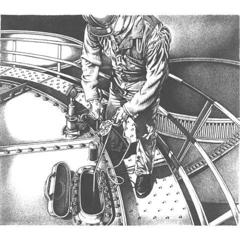 Technician using Half Inch By Twenty Five Foot Atlas Chrome Clad Nubian Double Duty Oil Gauging Tape Built For Rugged Jobs on tank