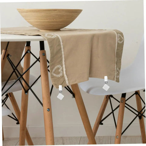 Six Pieces Gold Rectangle Tablecloth Weights Clips For Outdoor Tables keeps your table cover in place even on windy days