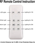 JUDYSSY Led Floodlight 100W Led Solar Flood Lights remote control instructions showing lighting options and duration settings.