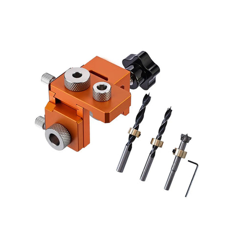 No Fuss Quick Setup Pro Grade Woodworking Drill Jig Set With Heavy Duty Adjustable Locator for accurate hole guiding tools.