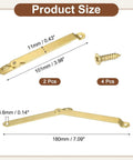 2 Pack Folding Lid Support Hinges 180 Degree Rotatable Brass Lid Stay Hinge For Cabinets Wardrobes Jewelry Boxes Gold Tone