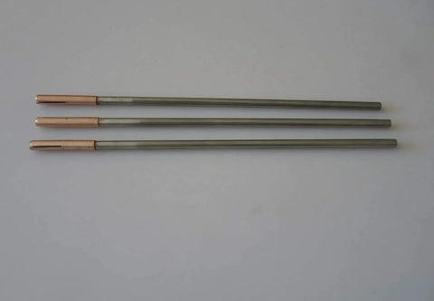 Three Piece Gas Lens Collet Set Fits WP-22 TIG Welding Torch Including 2.4mm And 3/32 Inch Models, showing the collets from above.