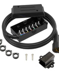 Rock Solid 7 Way Trailer Cord And 8 Foot Wiring Harness With 7 Gang Junction Box Kit showing junction box and heavy-duty connectors.