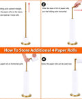 Gold Freestanding Toilet Paper Holder With Heavy Marble Base Rustproof SUS304 Stainless Steel Gold Brushed Finish Tutorial