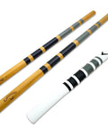 Heritage Wood Golf Alignment Sticks With Cover Vintage Hickory Style with metal cap ends and protective cover, shown on white background