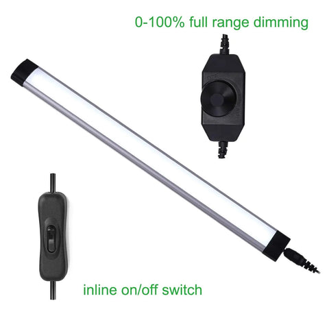 Plug And Play Dimmable Under Cabinet LED Light Bar Kit With Rotary Dimmer Switch, Linkable 3 Panel 9W Daylight White