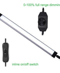 LED Under Cabinet Lighting Kit With Dimmable Strip Lights Plug In For Kitchen Cabinets Countertops Closets And Bedroom 24W 8 Bar Kit 6000K Cool White In Line Dimmer Switch Easy Mounting showing dimmer switch and LED bar