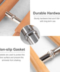 Wooden Entry Door Handle Set With Push Pull H Shaped Knob Grip For Glass And Sliding Doors, Back To Back Mount, Easy Install With Hardware details close-up