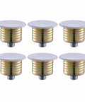 Top Shelf Heavy Duty Concealed Pendent Fire Sprinkler Head Bulk Pack With Heat Release Cover Plate K80 Rating, six pieces with brass bodies.