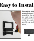 Installation of 3 Inch Flush Pull Handle Set For Recessed Drawers And Cabinets Black Hidden Pulls with screws, shown with a screwdriver.