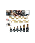 Heavy Duty Rivet Nut Tool Kit With Mandrel Heads M3 To M10 6 Size Set GCR15 Steel Construction For Automotive Repair Sheet Metal Industrial DIY Projects And More, 6 mandrel heads