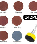 One Inch Sanding Discs Kit, Quick Change Surface Conditioning Discs For Die Grinder, 142-Piece Set With 100 180 240 320 400 1500 3000 Grit