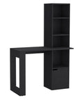 Boss Level Gaming Standing Desk With Smooth Hydraulic Lifts And Zero Sweat Interlocking Assembly For Rugged Modular Home Office Workstation Configuration, black wood with storage.