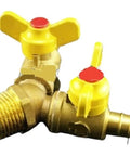 Rock Solid Brass Tee Ball Valve Plumbing Fitting Y Design Water Line Control With Half Inch Bspt Male Threads Hook Up To 10 Mm Hose Barb Paired With Easy Grip Butterfly Handle For Smooth Flow
