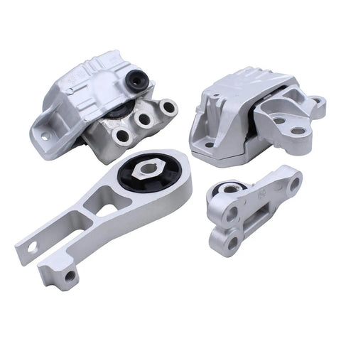 Heavy Duty Right Lower Engine Motor Mount Transmission Mount With Torque Strut Bracket, silver aluminum assembly set.